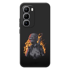 Силиконовый чехол с картинкой "Герой Pubg" на Infinix Hot 60 Pro Plus – В огне