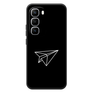 Чехол с картинками на черном фоне для Infinix Hot 60 Pro Plus – Самолетик