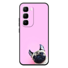 Бампер для Infinix Hot 60 Pro Plus с картинкой "Песики" (Собака на розовом)