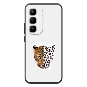 Чехол с леопардовым принтом на Infinix Hot 60 Pro Plus – Леопард на белом