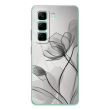 Чохол з квітковим принтом на Хот 60 Про Плюс – Чорні квіти