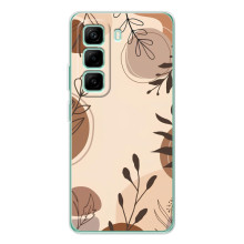 Чохол з квітковим принтом на Хот 60 Про Плюс – Коричневі квіти