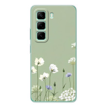 Чохол з квітковим принтом на Хот 60 Про Плюс – Квіти на зеленому