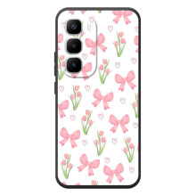 Чехол с бантиками на Хот 60 Про Плюс (Банты и цветы)