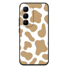 Чехол с принтом коровы на Хот 60 Про Плюс (Бежевый принт)