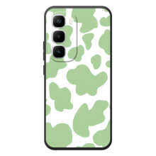 Чехол с принтом коровы на Хот 60 Про Плюс (Зеленый принт)