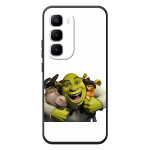 Печатный чехол с принтом Шрек для Infinix Hot 60 Pro Plus – Шрек осел и кот