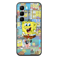 Силиконовый чехол Спанч Боб на Хот 60 Про Плюс (Радостный Спанч Боб)