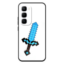 Чехлы для Infinix Hot 60 Pro Plus (Персонажи Майн Крафт) (Меч)