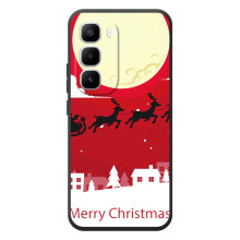 Рождественские Чехлы для Infinix Hot 60 Pro Plus (VPrint) – Санта с оленями