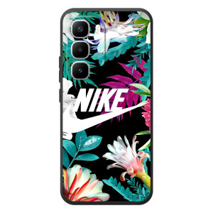 Силиконовый Чехол на Infinix Hot 60 Pro Plus с картинкой Nike (Цветочный Nike)