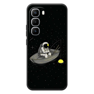 Силиконовый Чехол с принтом "Космонавты" на Infinix Hot 60 Pro Plus – Космонавт на рыбалке