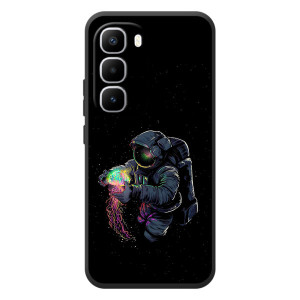 Силиконовый Чехол с принтом "Космонавты" на Infinix Hot 60 Pro Plus – В руках земля