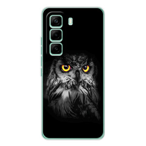 Чохли з принтом СОВИ для Infinix Hot 60 Pro – Сова на чорному