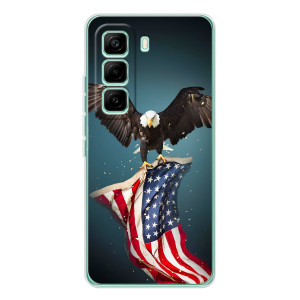 Чохол Прапор USA для Infinix Hot 60 Pro – Орел і прапор