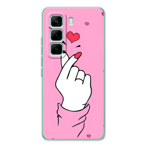 Чехол с принтом для Infinix Hot 60 Pro (AlphaPrint - Знак сердечка)