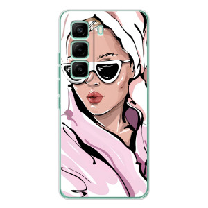 Чохол з картинкою Модні Дівчата Infinix Hot 60 Pro (Дівчина в халаті)