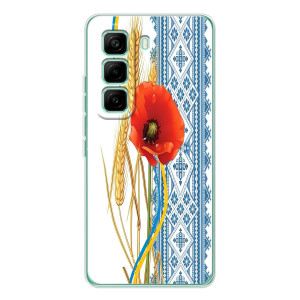 Силіконовый Чохол на Infinix Hot 60 Pro з картинкой Вишиванки (Вишиванка з квіткою)