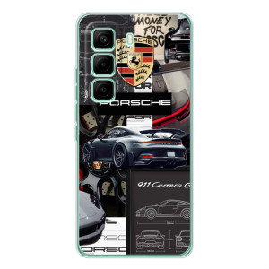 Чохол з авто Порше для Infinix Hot 60 Pro – Колаж Порше