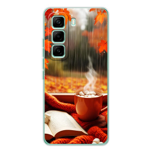Чехол с уникальным дизайном «Осень с кофе» для Infinix Hot 60 Pro