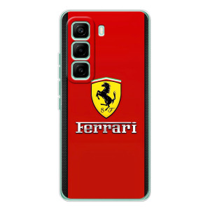 Силіконовий бампер з картинкою машини на Infinix Hot 60 Pro – Ferrari Logo
