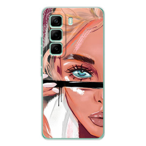 Силіконовый Чохол на Infinix Hot 60 Pro з картинкой Модных девушек – Дівчина та вії