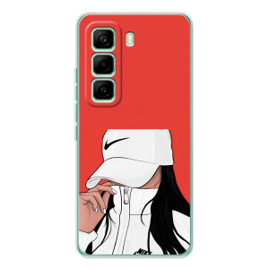 Силіконовый Чохол на Infinix Hot 60 Pro з картинкой Модных девушек – Дівчина Nike