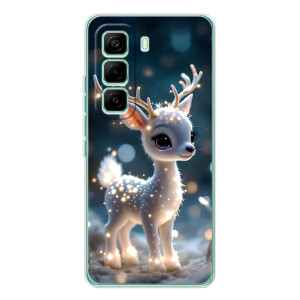 Яркий чехол для Infinix Hot 60 Pro с Зимними Оленятами