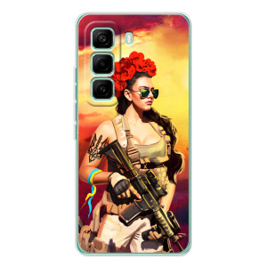 ЗСУ Чохли (TPU) для Infinix Hot 60 Pro (Жінка солдат)
