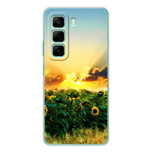 Чехлы с картинкой Подсолнухов для Инфиникс Хот 60 – Закат Солнца