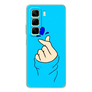 Чехлы (Знак сердечка) на Infinix Hot 60 – Сердце на синем