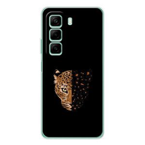 Чехол с леопардовым принтом на Infinix Hot 60 – Леопард на черном