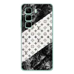 Чехол Стиль Louis Vuitton на Infinix Hot 60 – LV на белом