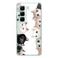 Чехол с милыми котиками на Инфиникс Хот 60 – Черно-белые котики