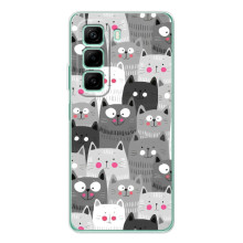 Чехол с милыми котиками на Инфиникс Хот 60 – Коллаж с котами