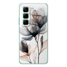 Чохол з квітковим принтом на Іnfіnіx Хот 60 
 – Квіти на білому