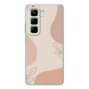 Чехол цветочный дизайн для Infinix Hot 60 (Коричневый фон)