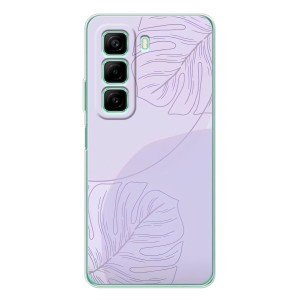 Чехол цветочный дизайн для Infinix Hot 60 (Монстера фиолетовая)