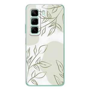 Чехол цветочный дизайн для Infinix Hot 60 (Зелёный дизайн)