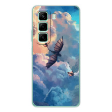 Чехол с принтом дракон Беззубик для Инфиникс Хот 60 – Беззубик в небе