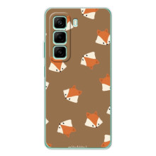 Чехол с принтом лисички на Инфиникс Хот 60 (Маленькие лисички)