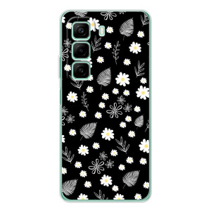 Чехлы с тематикой "ЦВЕТЫ" на Infinix Hot 60 (цветение на чорном)