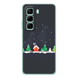 Силиконовый бампер на рождество для Infinix Hot 60 (Город зимний)