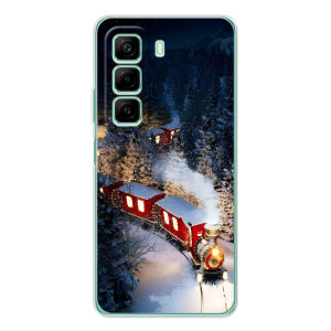 Силиконовый бампер на рождество для Infinix Hot 60 (Поезд)