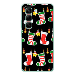 Силиконовый бампер на рождество для Infinix Hot 60 (Рождественские подарки)