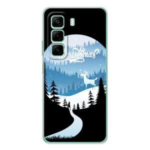 Силиконовый бампер на рождество для Infinix Hot 60 (Рождественский Олень)