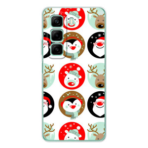 Силиконовый бампер на рождество для Infinix Hot 60 (Рождественский принт)