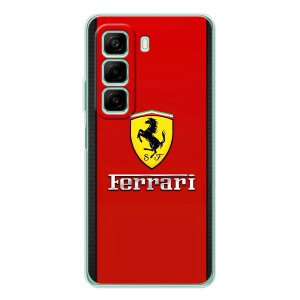 Силиконовый бампер с картинкой машины на Infinix Hot 60 – Ferrari Logo