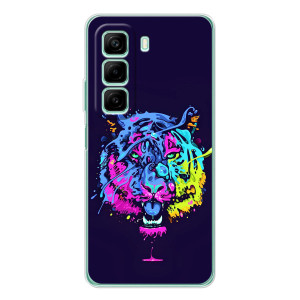 Силиконовый бампер с картинкой животных для Infinix Hot 60 (Тигр-Арт)