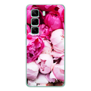 Силиконовый бампер с принтом (цветочки) на Инфиникс Хот 60 (Пионы)